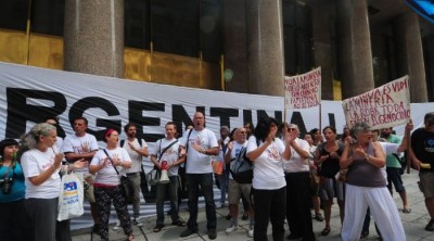 Manifestación en la Secretaría de Minería de la Nación