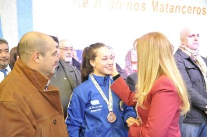 Con la ganadora de medalla de Bronce en Panamericanos de Brasil, la matancera Nicole Godoy.