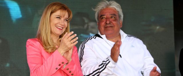 Día del Empleado de Comercio: Verónica Magario y Julio Ledesma en el escenario principal.